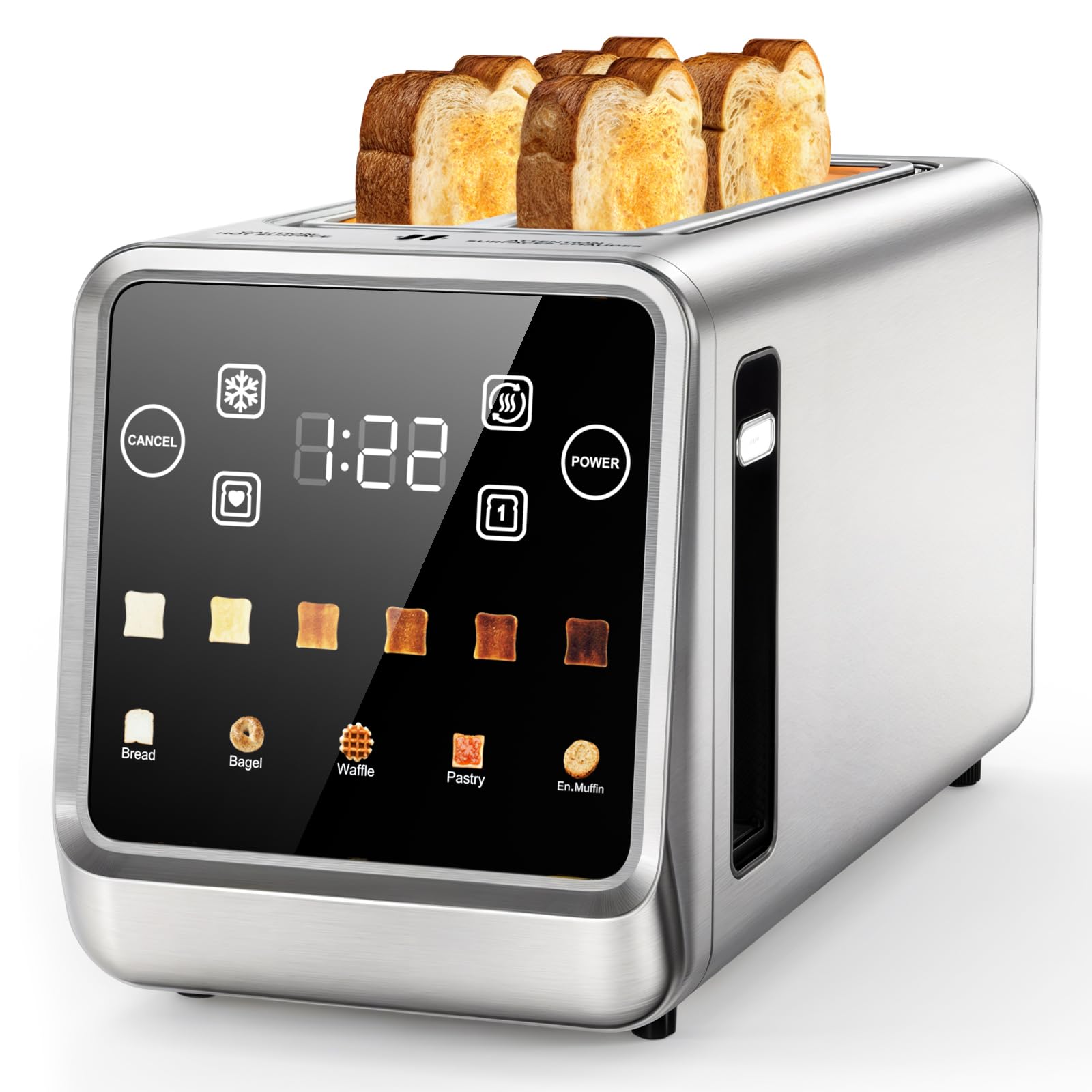Photo 1 of Toaster 4 Slice, Digital Smart Touch Screen with Memory Function, Single Slot Tech, Stainless Steel Toaster Wide Slot for Bagels | 6 Toast Settings & 5 Bread Types | Defrost & Reheat