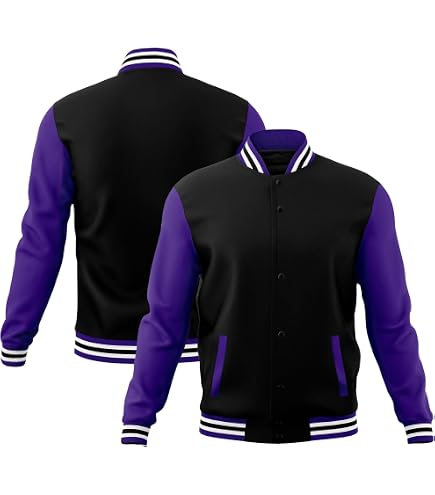 WEIV GEAR Mens Letterman Melton Varsity Jacket for Men Baseball