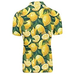 HUGS IDEA Lemon Print Mens Casual Shirts Summer