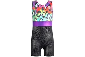 HOZIY Leotards for Girls Gymnastics Kids Children Biketard Snowflake Ribbon Blue Purple Hot Pink Sparkle