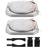 VEVOR Wheel Alignment Turn Plates, 4-Ton Capacity, Brass Dial Measurements, 360&deg; Rotating Turntable Wheel Alignment Tool with Transition Bridge &amp; Thrust Block for Car SUV Light Truck