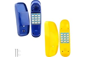 Haconba 2 Pack Swingset Phone Toys Playground Swing Set Telephone Plastic Pretend Play Telephone with Numeric Key for Kids Outdoor Playground Treehouse Accessories (Yellow, Blue)