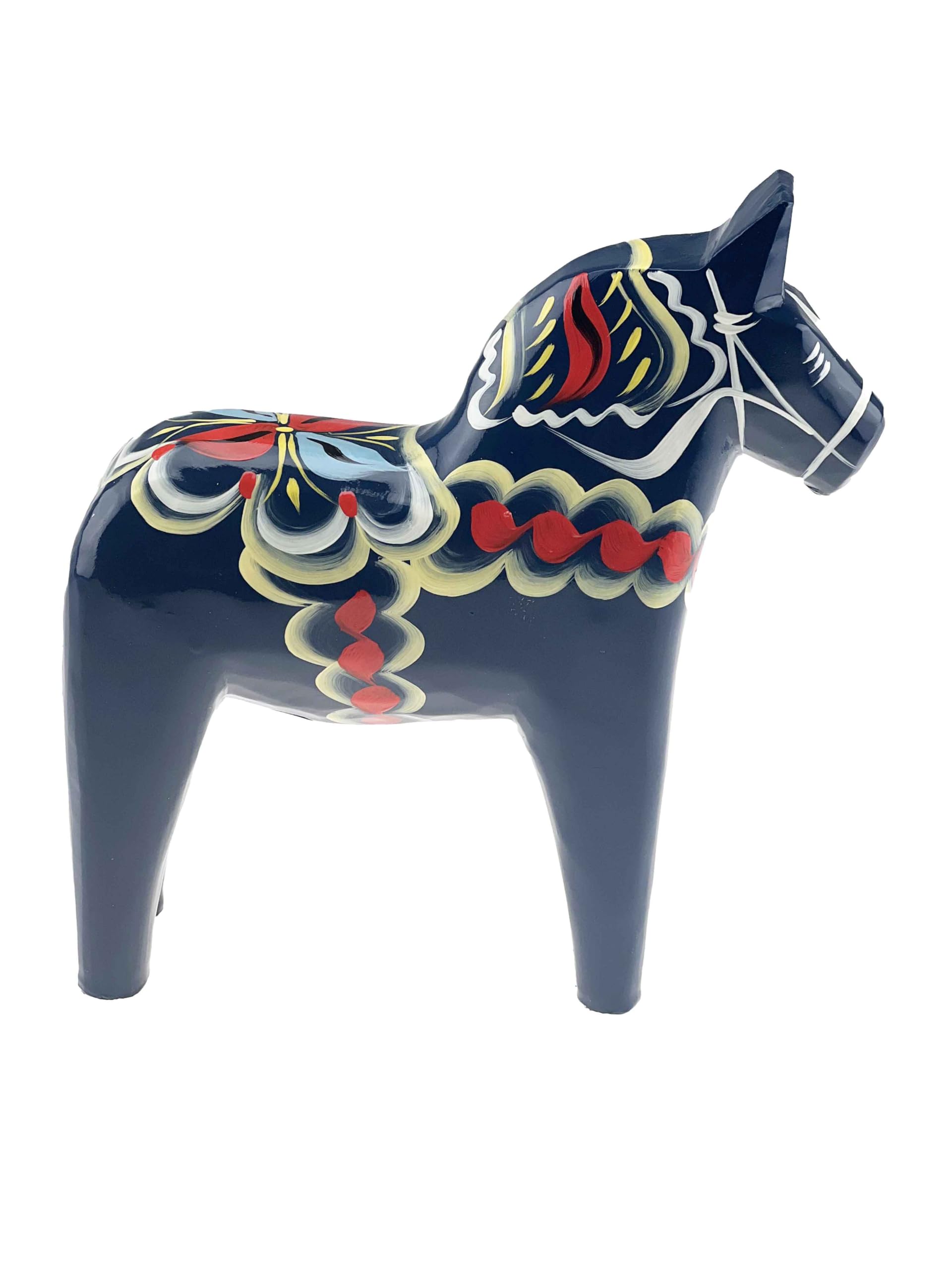 Traditional Wooden Swedish Dala Horse - Blue 6" (15cm)