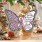 Breast Cancer Survivor Gifts for Woman 2025, Survivor Ornaments, Breast Cancer Ornaments for Tree, Cancer Survivor Ornament for Christmas, Cancer Warrior Ornament, Gift for Women (Breast Cancer 8)