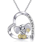 YAFEINI Highland Cow Necklace Crystal 925 Sterling Silver Highland Cow Pendant Jewelry for Women Girls