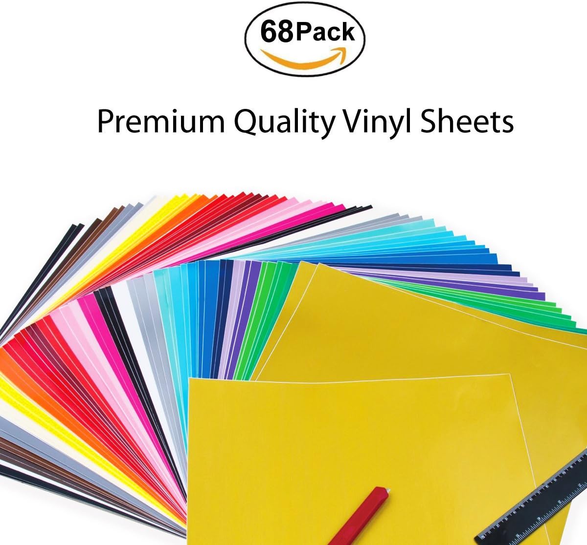 32 Colour 68 Pack 12” X 12” Premium Permanent Self Adhesive Vinyl