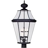 Livex Lighting 2368-04 Georgetown 4-Light Outdoor Post Lantern, Black