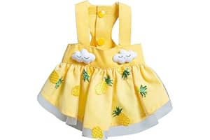 Dog Dresses Cute Puppy Dress Summer Small Dogs Lightweight Breathable Pet Clothes Comfortable Dogs Sundress Outfits Yellow