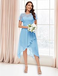 Wedtrend Light Blue HOCO Dress 2023 Midi Wedding