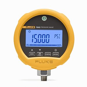 Fluke 700G Series Precision Pressure Test Gauge, 3 AA Alkaline Battery, -12 to 100 psi Range, 0.001 psi Resolution