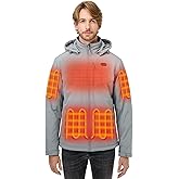ORORO Men's Dual Control Heated Jacket with 5 Heat Zones (Pocket Heating), Heating Coat with Battery
