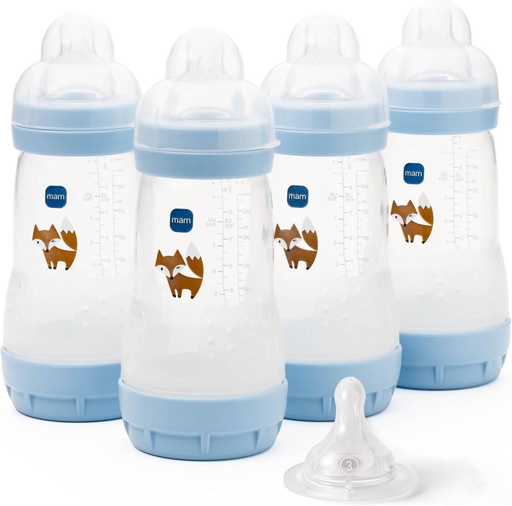 MAM Easy Start Anti-Colic Bottles 4 Pack 260ml Medium Flow Size 2 1x Size 3