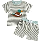 Bagilaanoe Toddler Baby Boy Clothes 3 6 12 18 24 Month 2T 3T Summer Outfit Waffle Striped Short Sleeve T-Shirt Shorts Set
