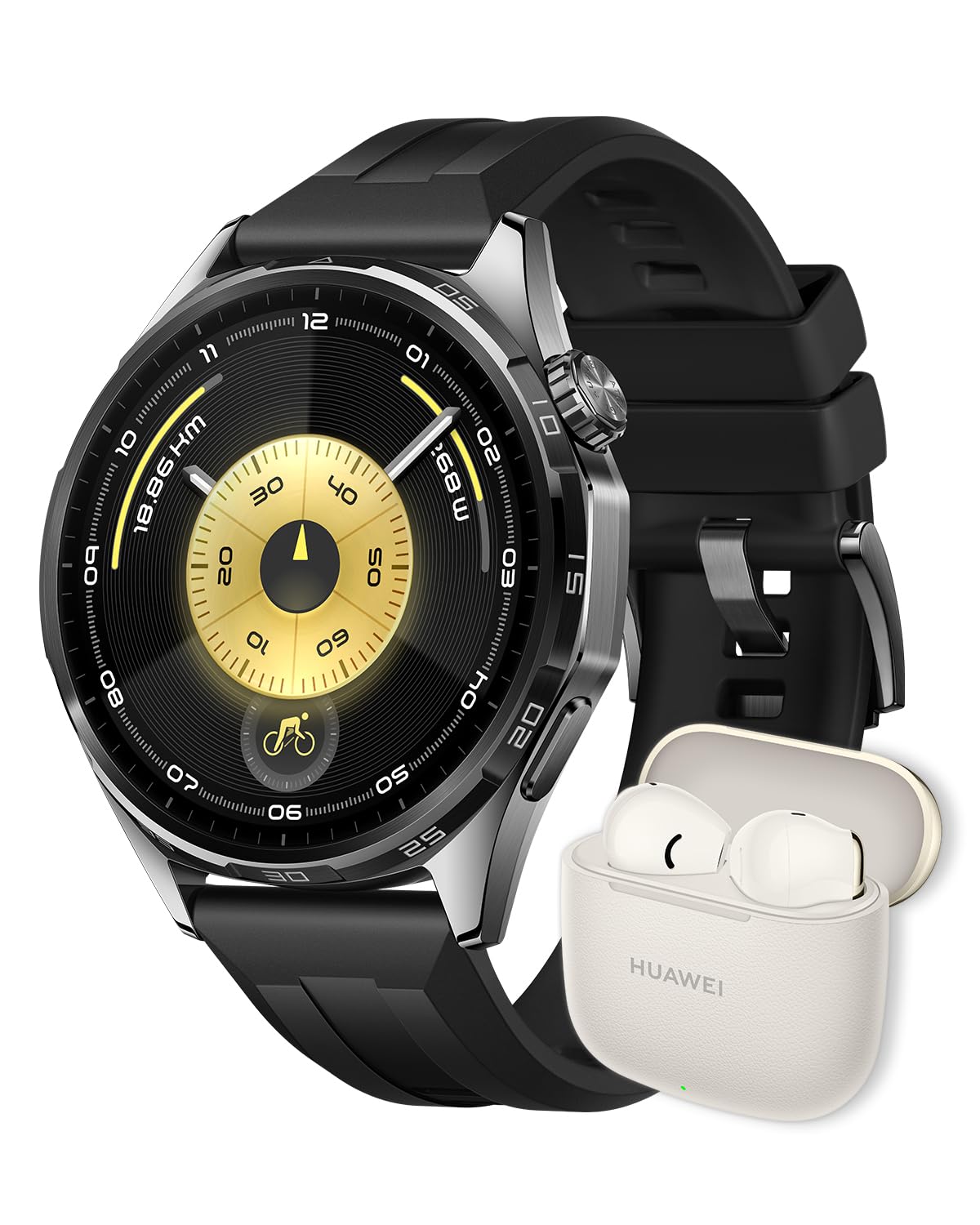 [FreeBuds Set] HUAWEI Watch GT 6, 1.8 inches (46 mm) Smartwatch, 1.47 inch Large Screen, Up to 21 Day Battery, Golf, Cycling, Climbing, Over 100 Sports Modes, GPS, Emotion/Health Monitoring, iOS