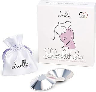 Livella Silberhütchen - Schützt und beruhigt bei wunden und empfindlichen Brustwarzen - Medizinprodukt hergestellt in Deutschland - Stillhütchen 2 Stück - massives 999 Silber - Frei von Kupfer Nickel
