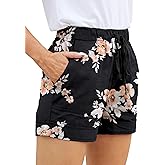 WROLEM Womens Comfy Drawstring Casual Elastic Waist Pocketed Loose Fit Shorts Plus Size