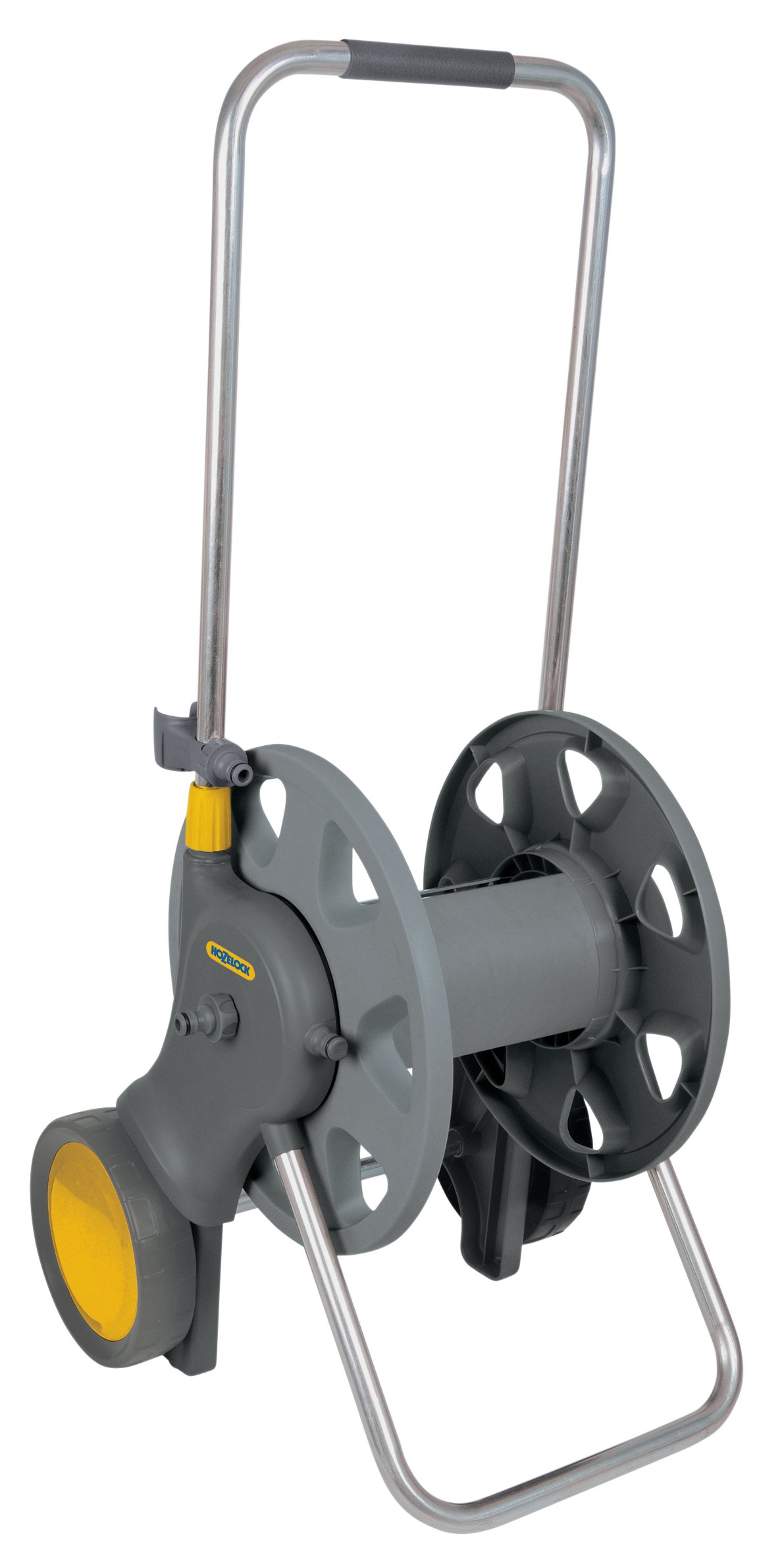 HOZELOCK - Cart Reel Plus 60m Without Equipment : Max Capacity 60m, Large Wheels, Stable, Storage on Handle, Supplied Assembled with 30m Hose, 1 Nozzle and Fittings Included [2440R0000]