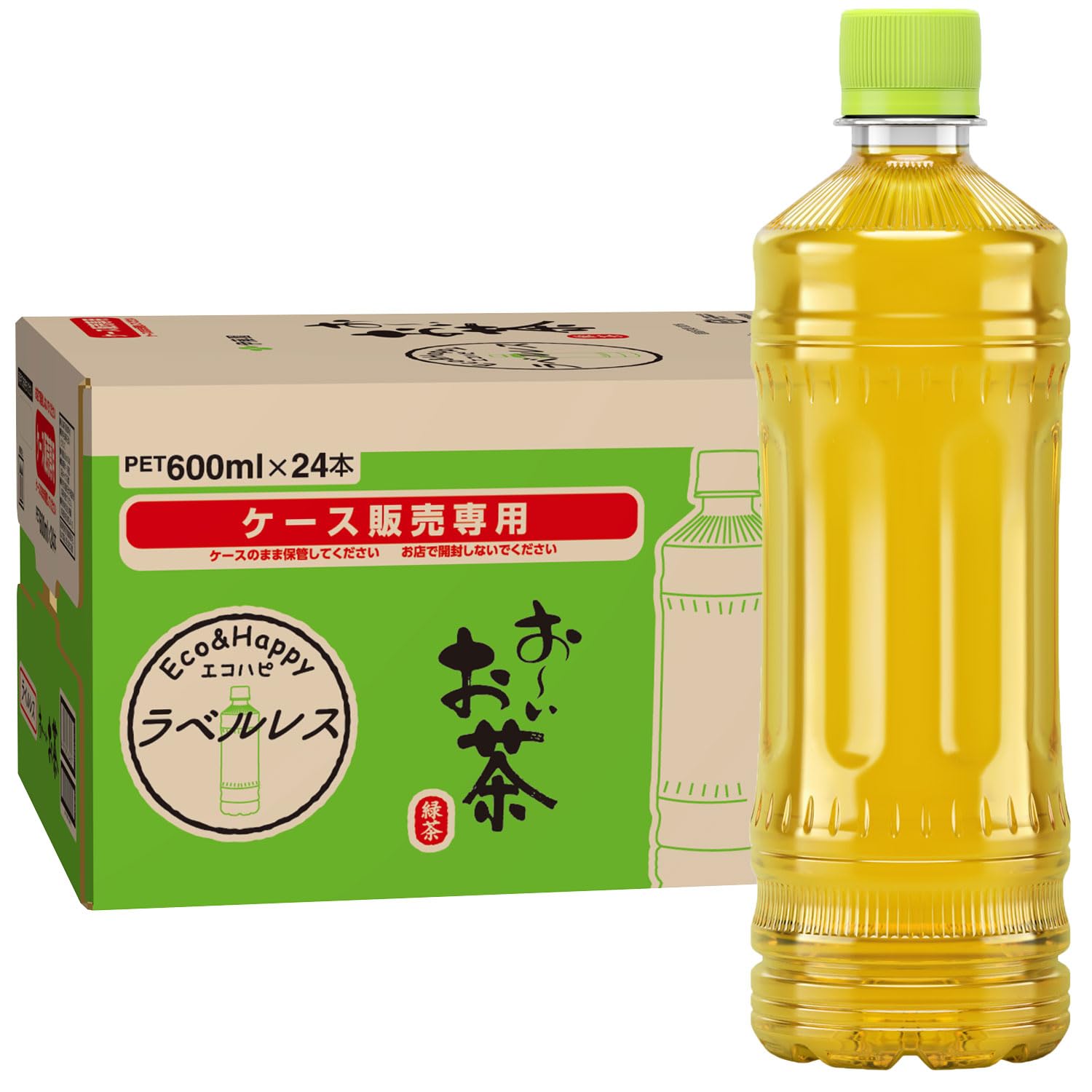 伊藤園 ラベルレス おーいお茶緑茶 PET 600ml×24本