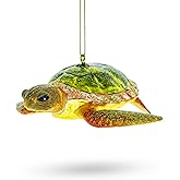 Tranquil Sea Turtle Blown Glass Christmas Ornament