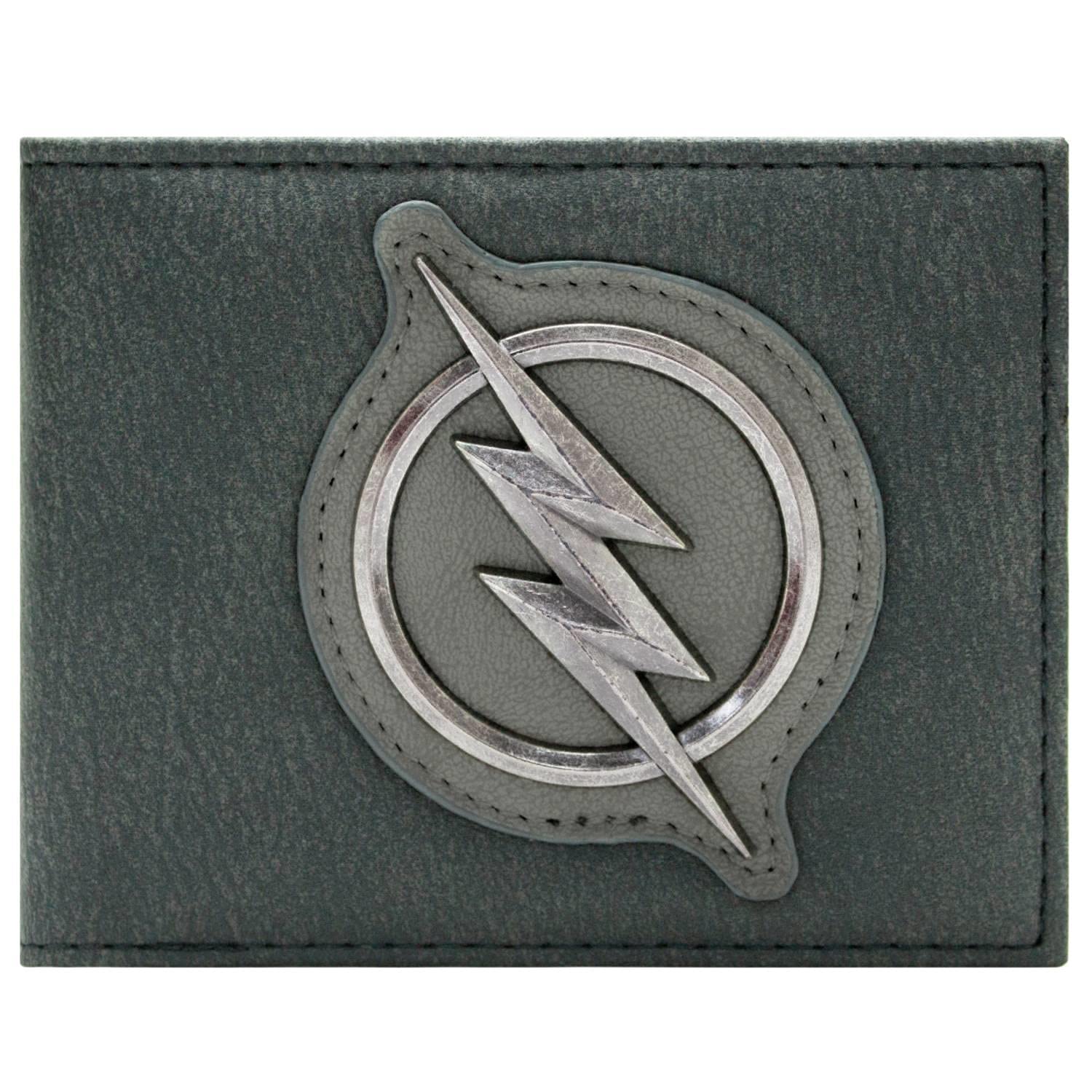 The Flash Zoom Hunter Zolomon Suit Metal Bolt Badge Wallet Bi-Fold ID & Card Holder, Black