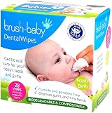 Brush-Baby DentalWipes Stage 1 0-16 Months 28 Count Baby Teeth Gums Tongue view 1