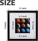 EGOFINE 10x10 Photo Frame Set of 4 Black Solid Wood 6x6 Mat or 10x10 view 3