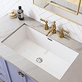 HOROW Undermount Bathroom Sink, 27'' x 15'' Rectangle Bathroom Sink with Deep Basin, Anti-Splash Design, Overflow, Vanity Sin
