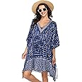 Moss Rose Women's Swimsuit Cover up Beach Kaftan for Bathing Suit with Floral Pattern