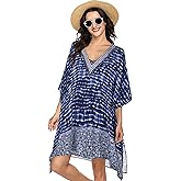 Moss Rose Women's Swimsuit Cover up Beach Kaftan for Bathing Suit with Floral Pattern