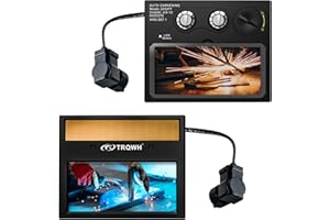 TRQWH Welding Lens - Solar Auto Darkening Welding Helmet Lens True Color Technology with 2 Arc Sensor Ajustable Shade Range 4/9-13 Automatic LCD Lens Dimming Shade Filter 4.33x3.54in Auto Welding Lens