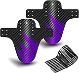NICEDACK MTB Fender Front Rear Mudguard Carbon Pattern 20-29in Black Purple view 1