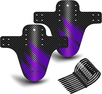 NICEDACK MTB Fender Front Rear Mudguard Carbon Pattern 20-29in Black Purple