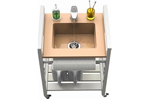 Splishkin Bathroom Vanity Sink, Portable Sink – Wash Station with Electronic Faucet, Adjustable Height, Dual Water Tanks – Ideal for Home, Camping, Art & Pottery Studios (Large Tank)