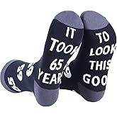 HHatvadiy 55th 65th 75th 85th Birthday Gifts for Men, Unique Stitched Novelty Socks for Fathers Day