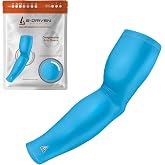 B-Driven Sports Compression Arm Sleeve For Men Women Youth - Solid Single | Solid Color Compression Arm Sleeve For Volleyball Baseball Weightlifting With Breathable Moisture-Wicking Support