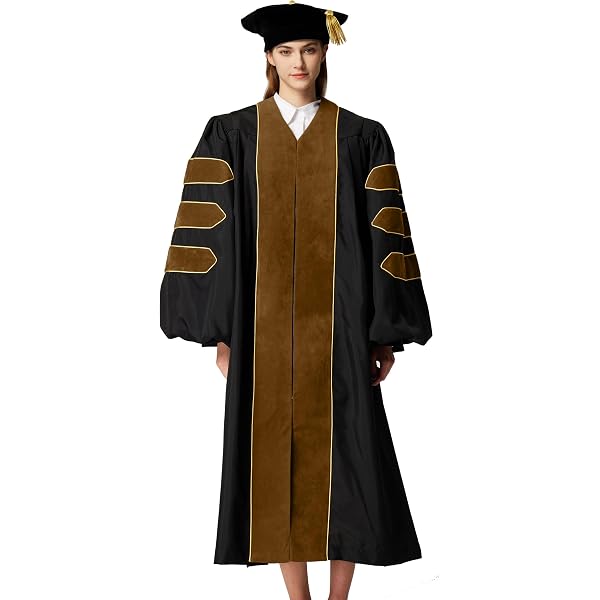 Red Robe Black Trim Deluxe Doctoral Graduation Regalia Set - Gown, Hood ...