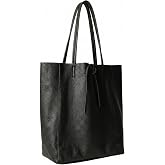 LaGaksta Taylor Italian Leather Purse Bag Tote Shopper | Large Capacity, Carryall, Work, Travel, Soft, Unlined, Flat Bottom, Computer Bag