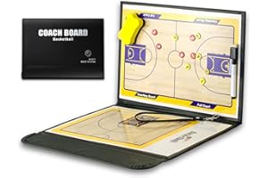 Pure Vie Portable Basketball Coaching Board Basketball Coaches Tactical Clipboard Strategy Blackboard with Player Markers, Erase, Pen - Basketball Gift Sporting Goods Training Assistant Equipment KIt