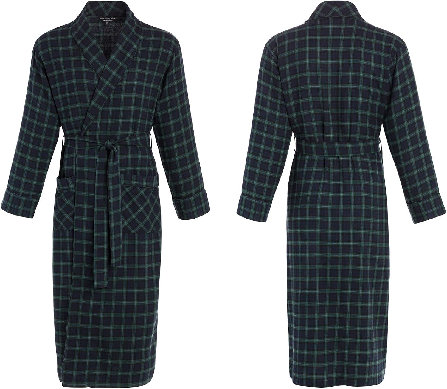Alexander Del Rossa Men's Lightweight Flannel Robe, Soft Cotton Kimono at  Men’s Clothing store
