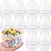 10 Pcs 8 Inch Giant Clear Easter Eggs Jumbo Transparent Easter Eggs Plastic Eggs Fillable for Easter Basket Stuffers Fillers Party Decor