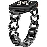 Wearlizer Compatible with Apple Watch Bands for Women 41/40/38/44/45/46/49/42mm, Dressy Fancy Bling Metal Chain Strap Pretty Designer Bracelet for iWatch Series 11 10 9 8 7 6 5 4 3 SE/Ultra 3 2 1