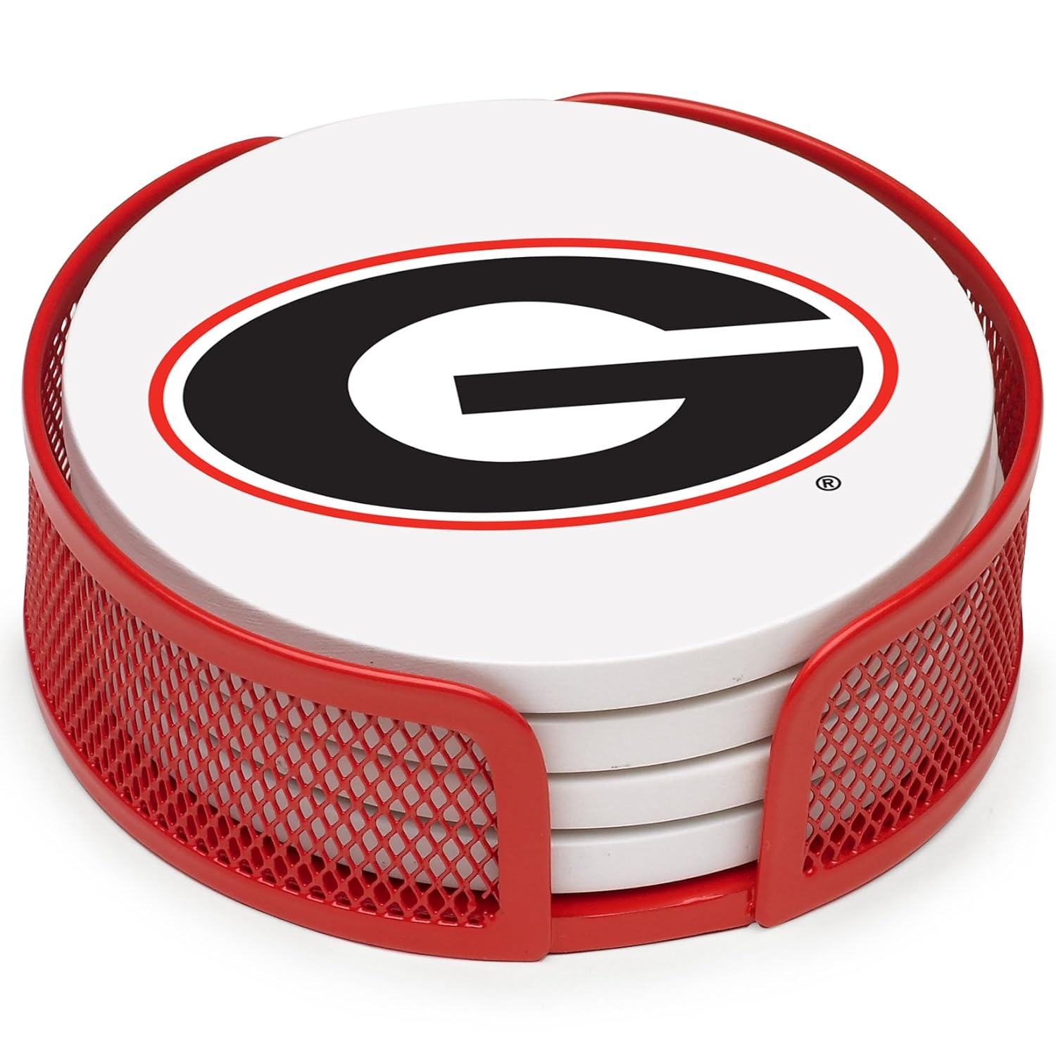 Thirstystone VUGA HA24 Stoneware Drink Coaster Set with Holder University of Georgia