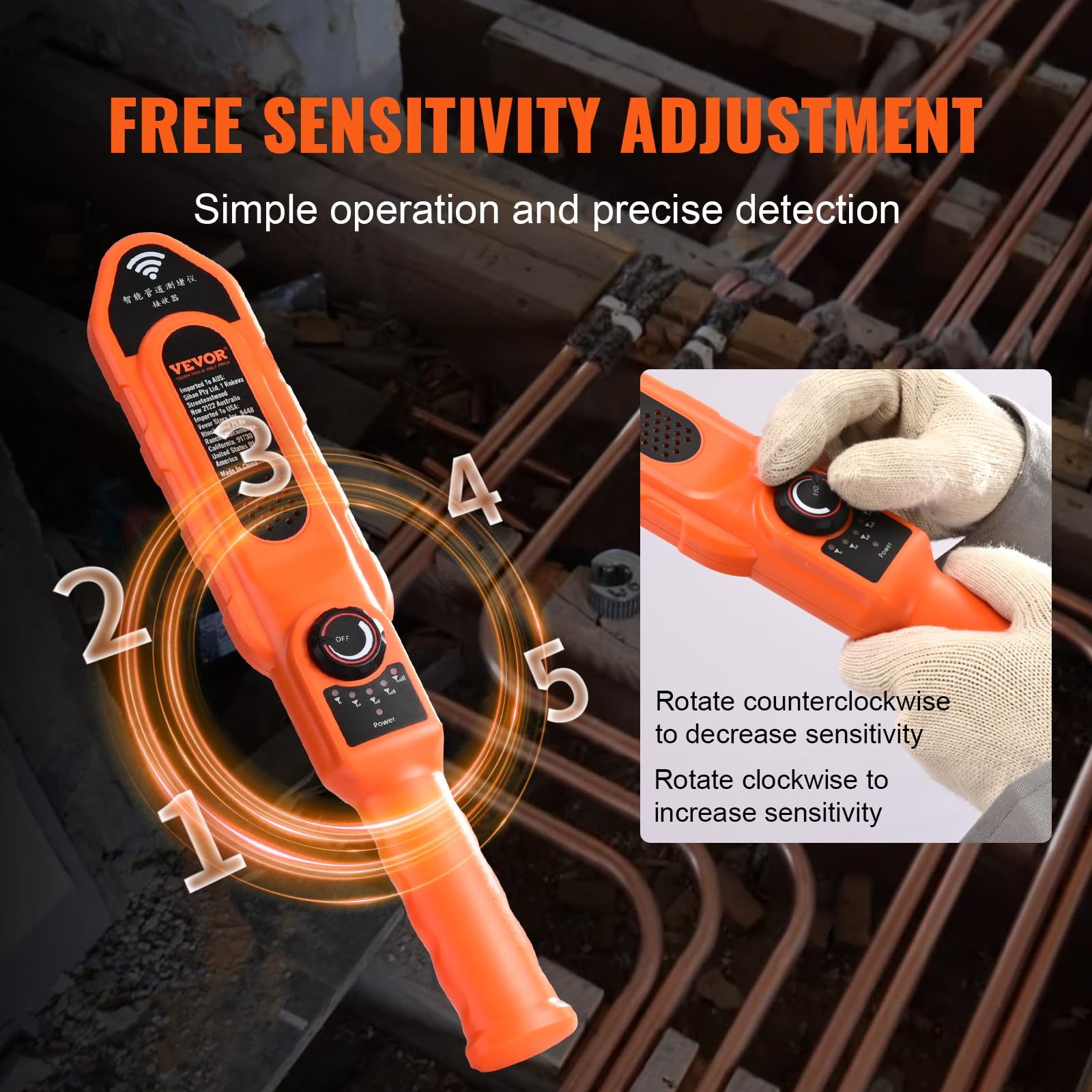 Mua VEVOR Pipe Locators, 100ft/30m PVC Pipe Locators Underground, IP67 ...