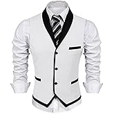 COOFANDY Men's Suit Vest Slim Fit Formal Business Dress Vest Casual Wedding Waistcoat