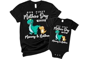 Famitrendz Personalized Our First Mothers Day Matching Shirts, Custom Mom & Baby Matching Outfit, First Mothers Day Outfit