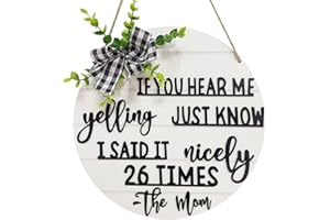 JXUEYCH Cool Mom Humorous Minimalists Wooden Sign Wreath for Front Door Decor, 12 Inches, House Decorations for Home,Women's Gifts,Door Decorations Porch Decor