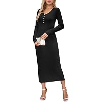 LAHILO Long Sleeve Maternity Sweater Dress for Fall Winter, Knit Ribbed  Maternity Bodycon Dress Black at Amazon Women's Clothing store
