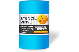 Frisco Craft Stencil Vinyl Masking Film - Compatible Stencil Vinyl for Cricut Machine, Silhouette, Cameo - Blue Removable Sheet - Easy to use, No Residue, Multi-Purpose (12” x 30ft)