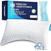 Side Sleeper Pillows for Adults, Cervical Pillow for Side Sleepers, Cooling Pillow with Ergonomic Design, Adjustable Crescent Shredded Memory Foam Pillows for Neck and Shoulder Pain Relief