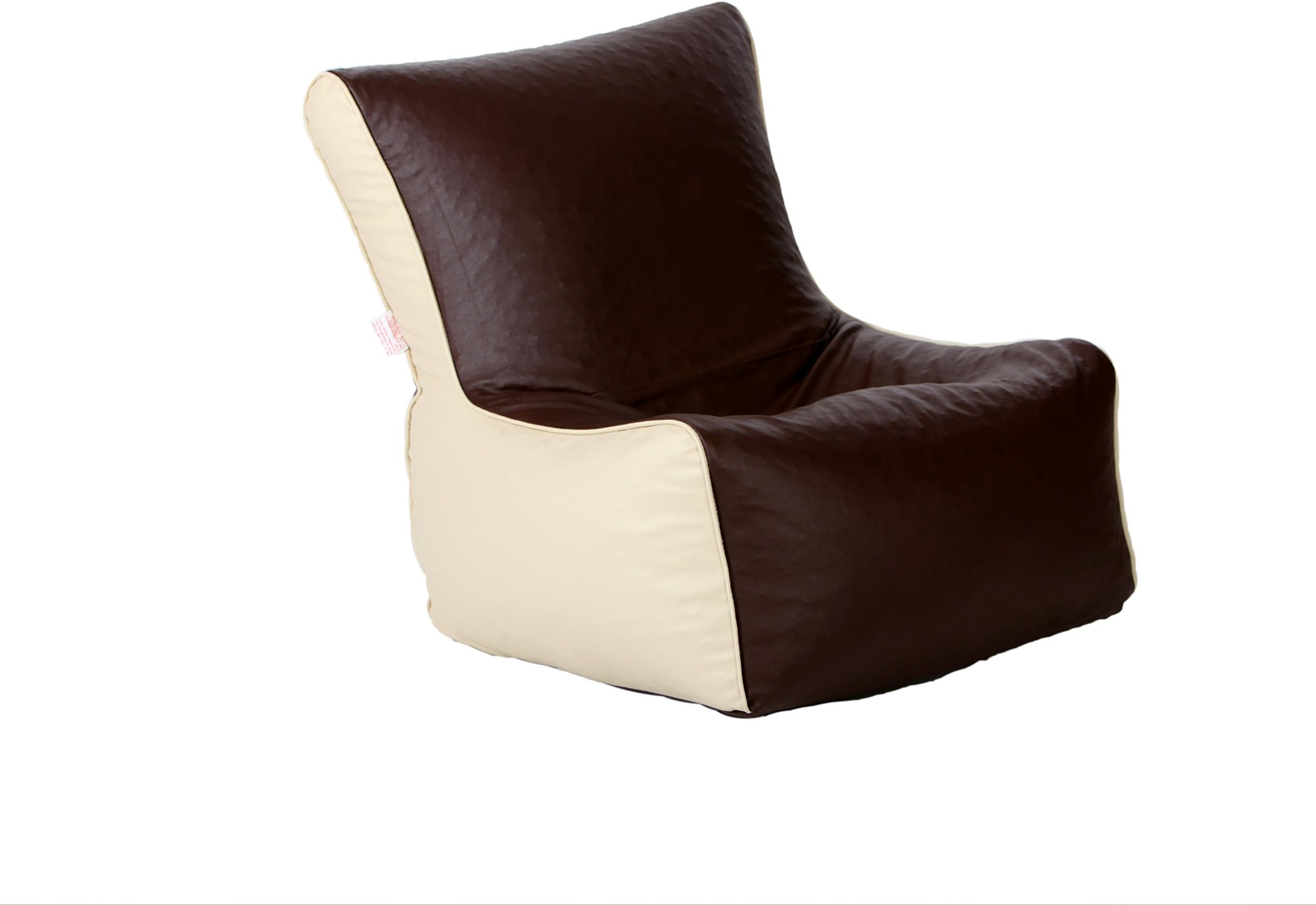 ComfyBean Bags Chair XXL Bean Bag Without Fillers Cover (Brown and Cream)